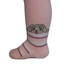 Kinderstrumpfhose rosa lustiger Hund