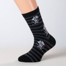 kindersocken pirat schwarz geringelt