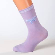 Kindersocken Schleife Lila Glitzer