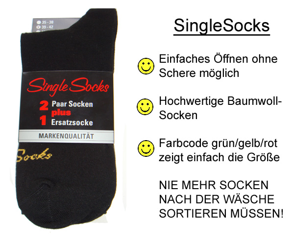 single-socks schwarze socken größe m