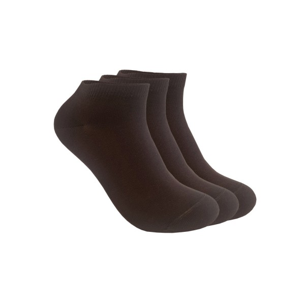 3 Paar Sneaker-Socken dunkelbraun Größe 42, 43, 44