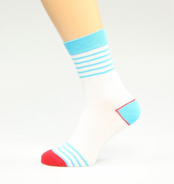 weiss blau gestreifte Business-Socken Größe 36, 37, 38