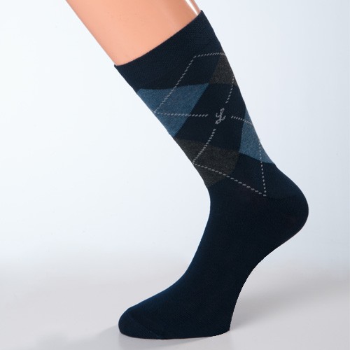 Socken dunkelblau Muster grau Größe 45, 46, 47