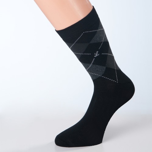 Socken schwarz Muster grau Größe 42, 43, 44